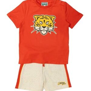 Kenzo Vibrant Orange Tiger Tee and Shorts